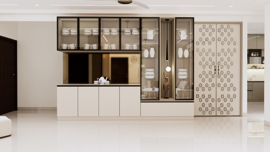 Illuminated Crockery & Jali Partition